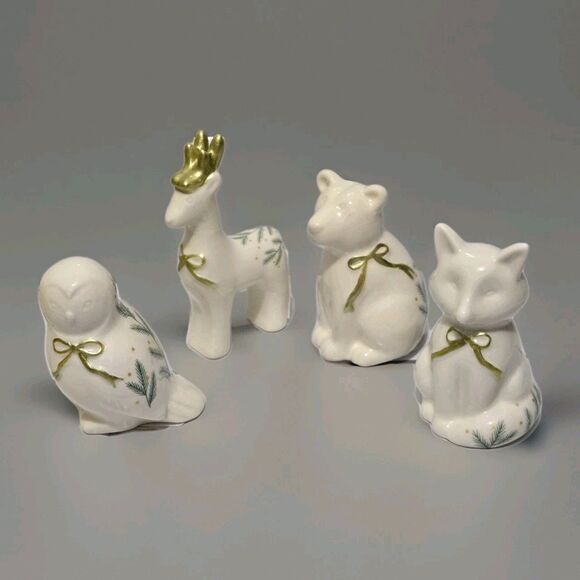 Target Bullseye Playground 2025 Set of 4 Christmas Porcelain Woodland Animals - Picture 1 of 6